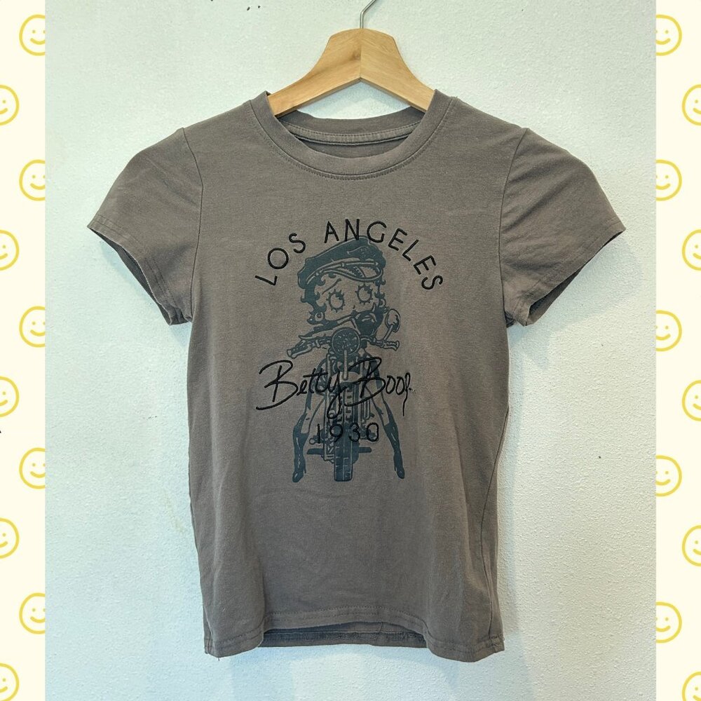 Grey Betty Boop Graphic Tee Shirt